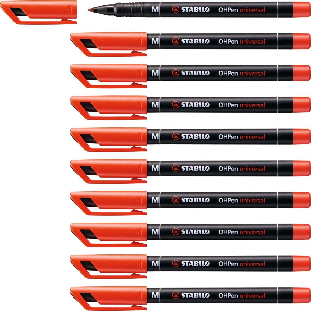 Folienstift - STABILO OHPen universal - permanent medium - 10er Pack - rot