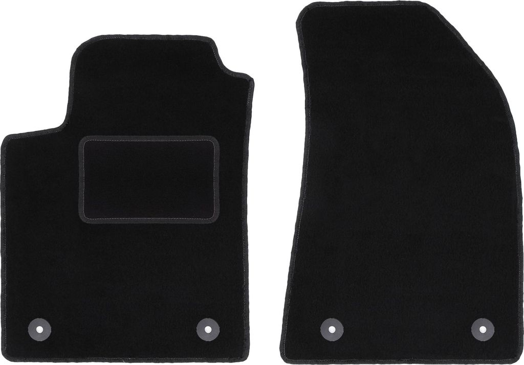 Velours-Fußmatten Vorne passend für Fiat Bravo II (Schrägheck, Bj. 2007-2012) – schwarz, passgenau, mit Befestigungen set 2 Stk. - STANDARD