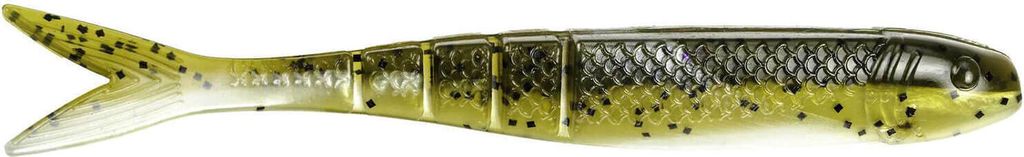 Strike King Blade Minnow 11,5cm - 8 Gummifische, Strike King Farbe:Green Pumpkin Pearl Belly