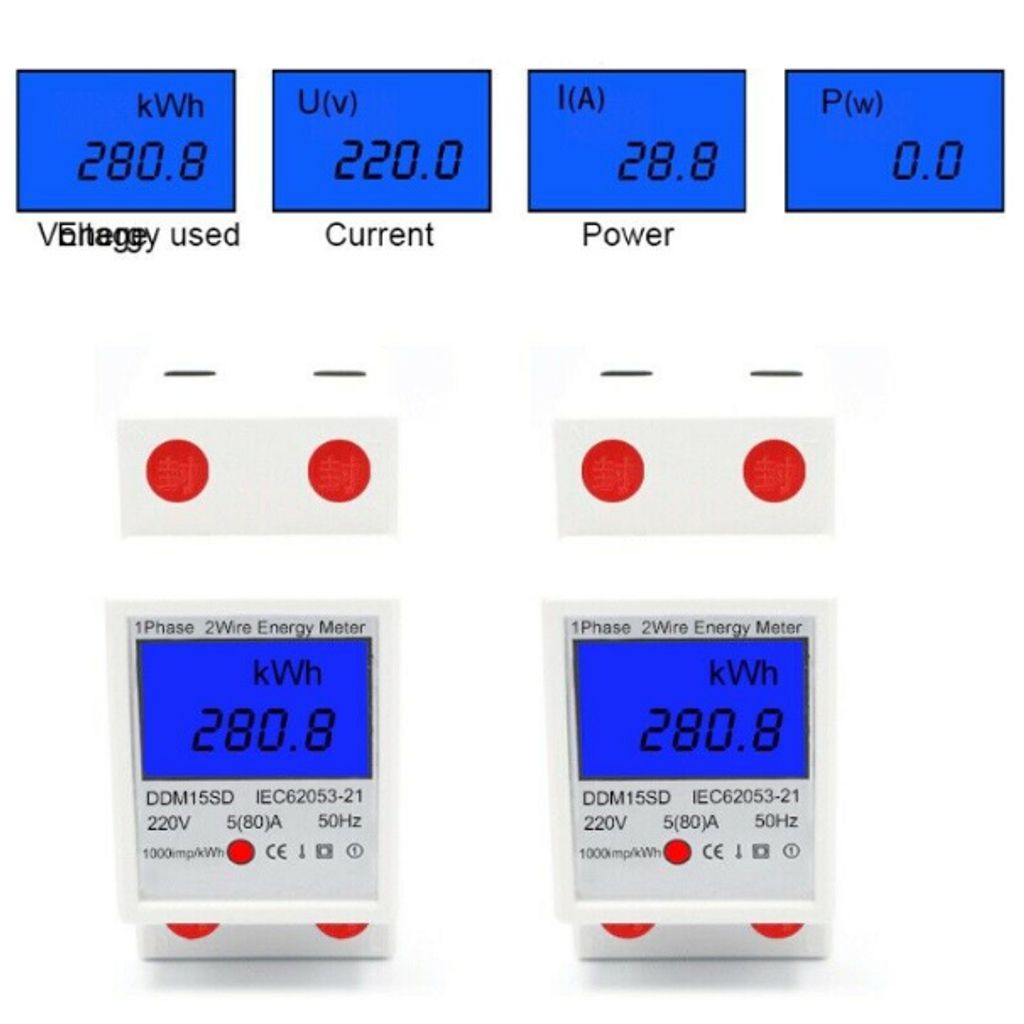 32 A DIN Hutschiene 220V LCD Digitale Wechselstromzähler Stromzähler Wattmeter 5 
