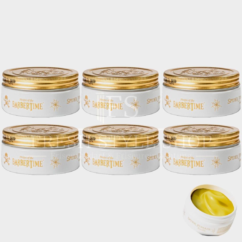 6x BARBERTIME Haarpomade Hair Pomade Styling Pomade 150ml Fiber Keratin Pomade
