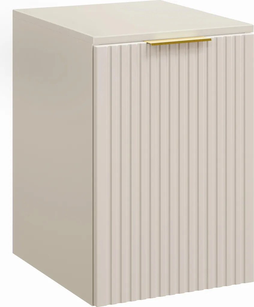 Meuble de toilette petit espace 40cm Adel Beige Doré pour salle d'eau