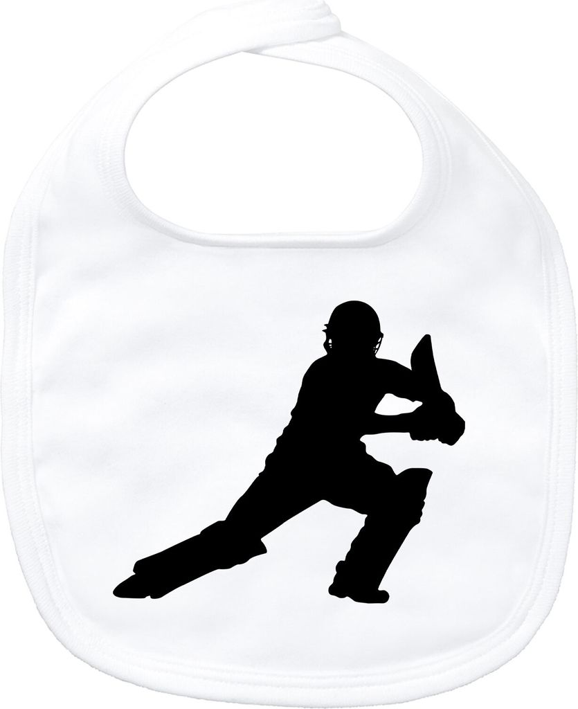 Huuraa Baby Lätzchen Cricket Silhouette White Klettverschluss Baumwolle Latz Geschenkidee