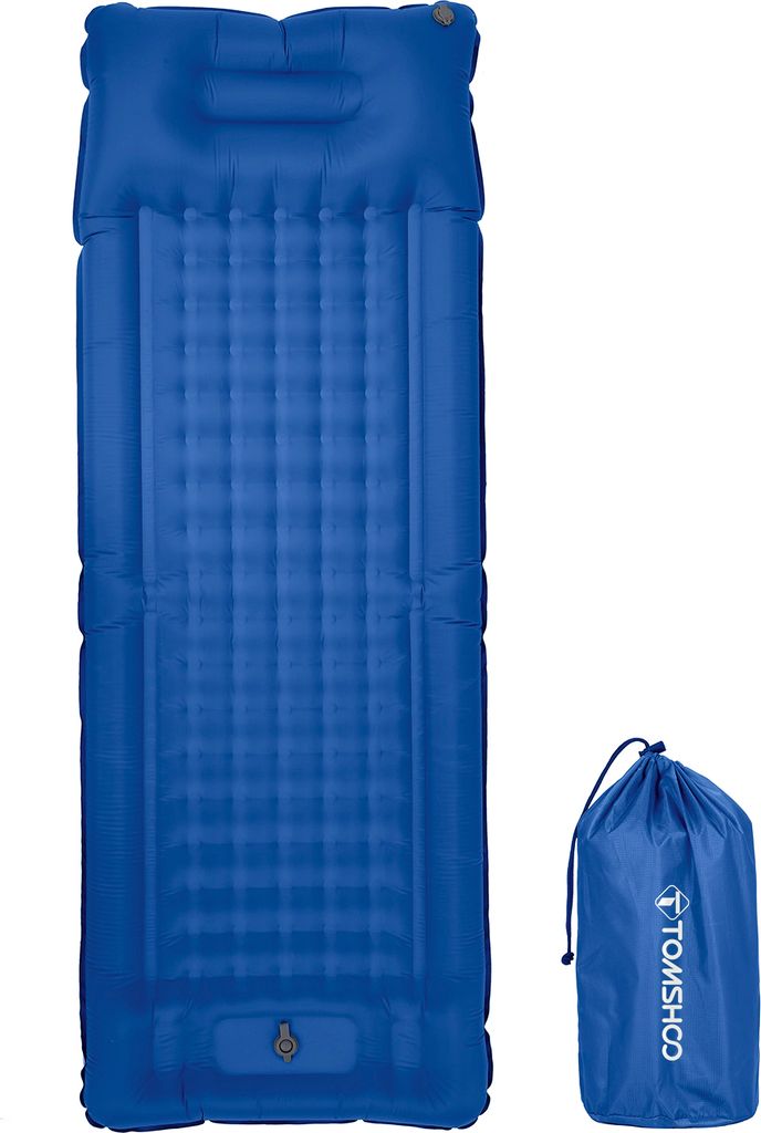 TOMSHOO Aufblasbare Isomatte extra dick 4 Zoll Isomatte Luftmatratze mit eingebauter Pumpe fuer Camping Rucksackreisen Wandern Reisen Zelt