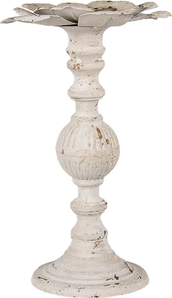 Candelabro Vintage Clayre & Eef Bianco 34cm - Arredo Rustico in Ferro