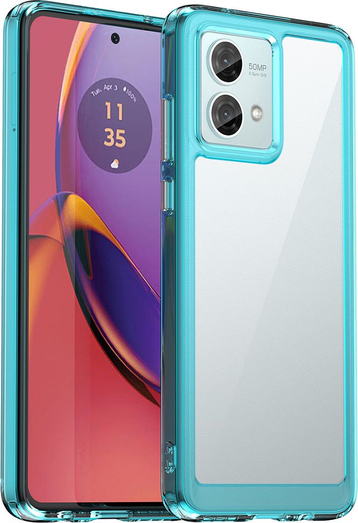 Schutzhülle für Motorola Moto G84 Klar Rückseite Stoßfeste TPU Silikon Bumper Hülle Hellblau