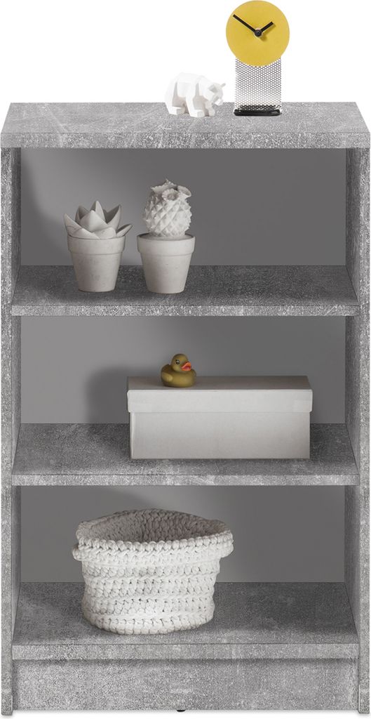 Regal Standregal Beistellregal Holzregal Bücherregal Dekoregal "Olli I" Beton / Weiß