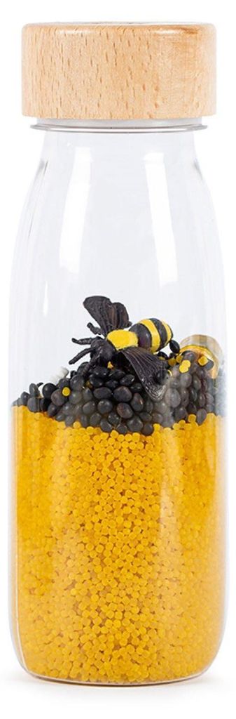 Sinnesflasche Sound Bienen - 14 x 4 cm - Gelb | by Petit Produktbild 