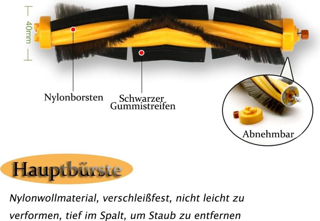 16-tlg. Ersatzteile Set Für Ecovacs Deebot - 1 Hauptbürste + 4 Filter + 8 Seitenbürsten + 2 Wischtücher