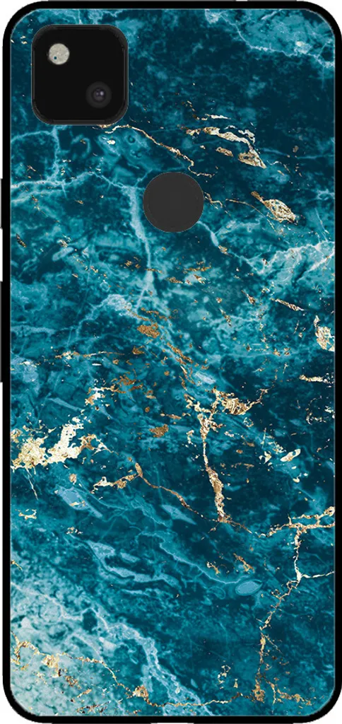 Custodia TPU Google Pixel 4A Smartphonica - Marmo Blu Oro Anti-Shock