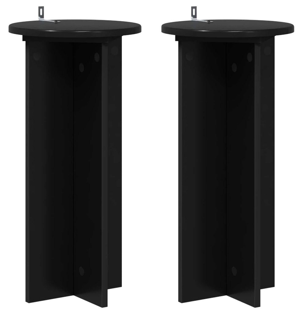 vidaXL Pflanzenständer 2 pcs Schwarz 29,5 x 29,5 x 60 cm Holzwerkstoff