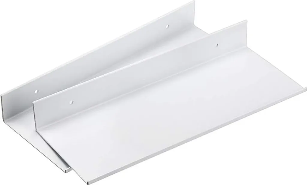 Étagère murale en alliage d'aluminium blanc - Set de 2 tablettes 30 cm