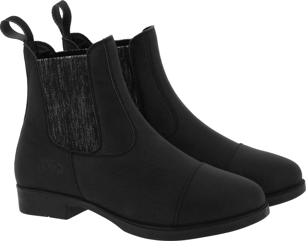 RIDING WORLD Glitter Kinder Schlupfstiefelette Schwarz, Farbe:schwarz, Größe:37