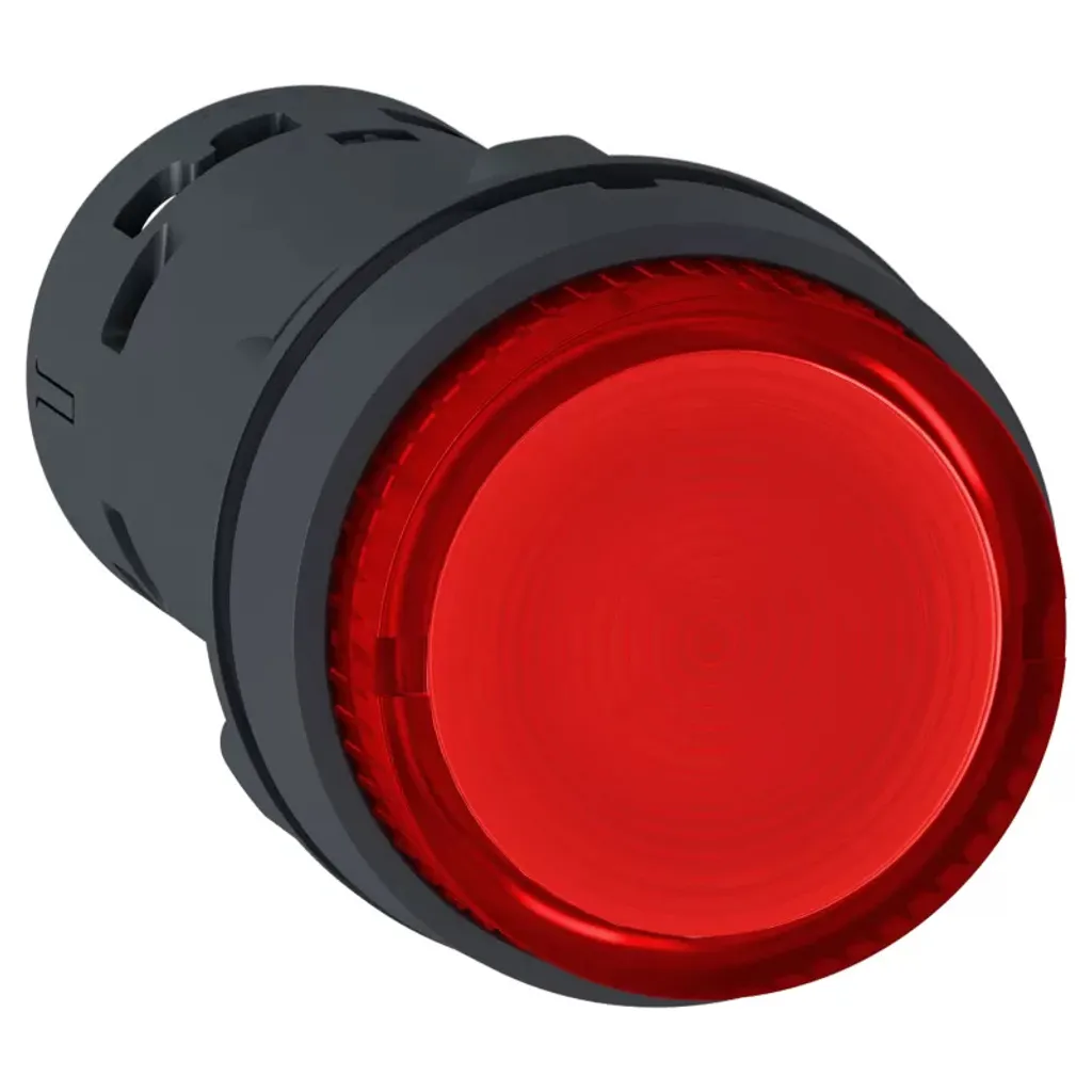 Bouton-poussoir lumineux 22mm rouge 24V Schneider XB7NW34B1 monobloc 1S