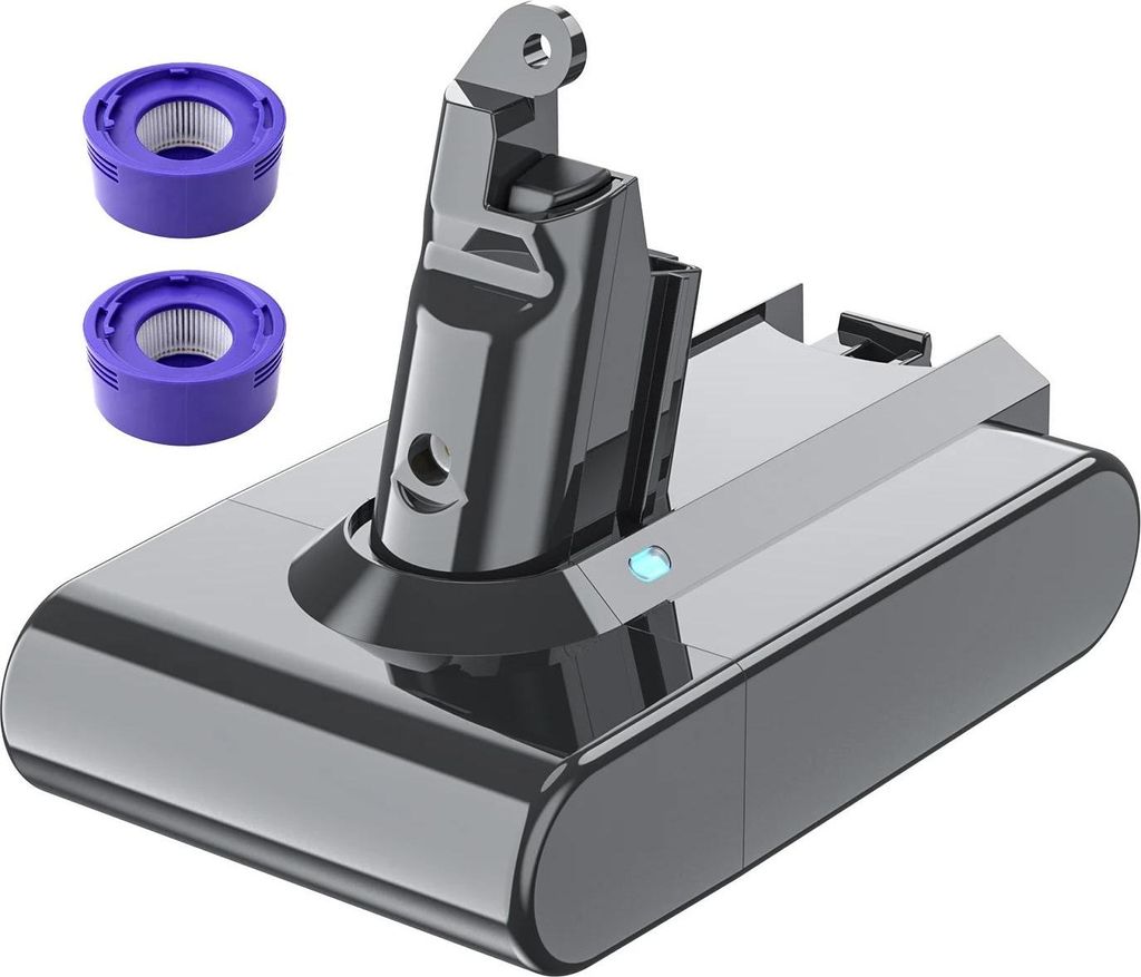 Ersatzakku kompatibel mit Dyson V6, 21,6 V 6000 mAh 18650 Li-Ion, für DC58/DC62, wiederaufladbar, Khaki