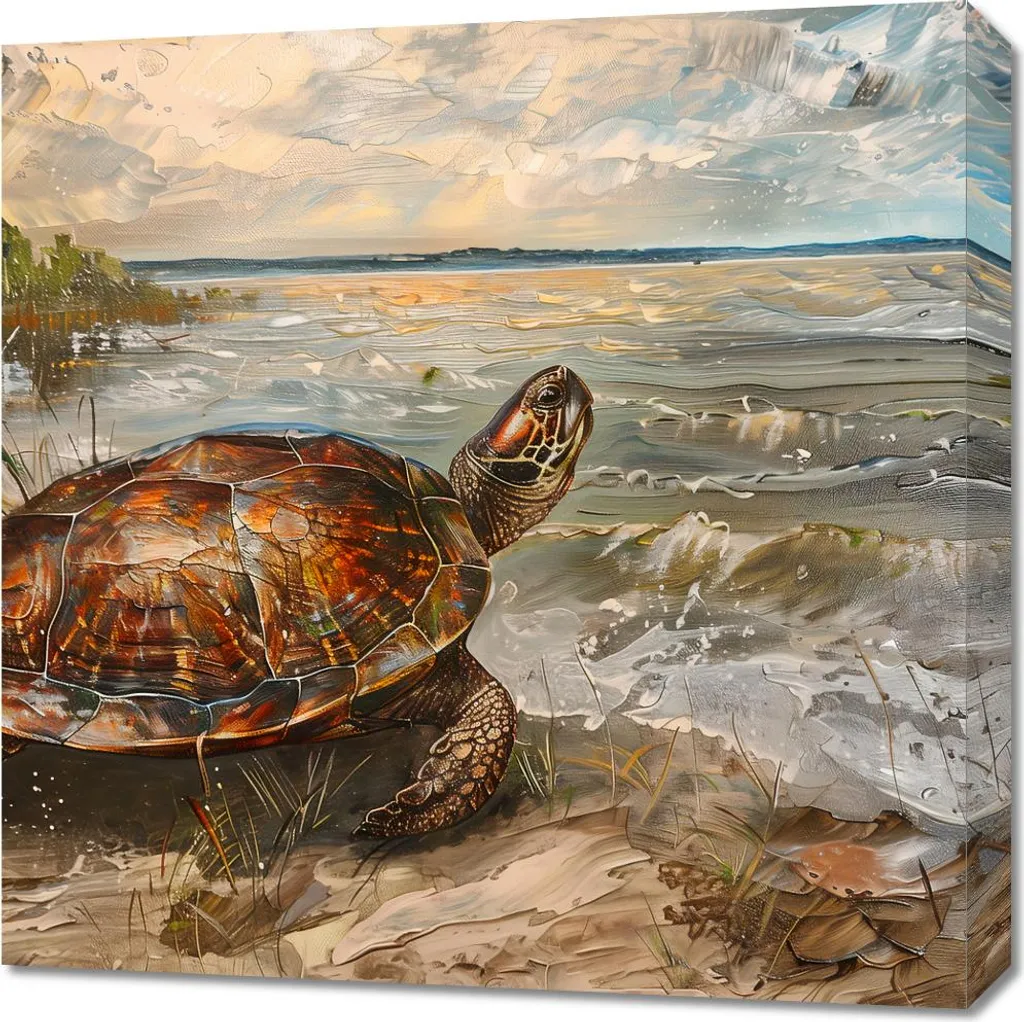Decorazione Parete Tartaruga Marina 60x60 - Quadro Moderno Soggiorno