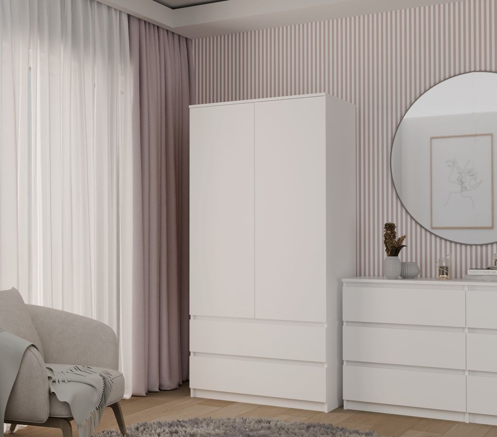 CDF Moderner Schrank Malwa SS-90 | Farbe: weiß | Ideal für Produktbild 6