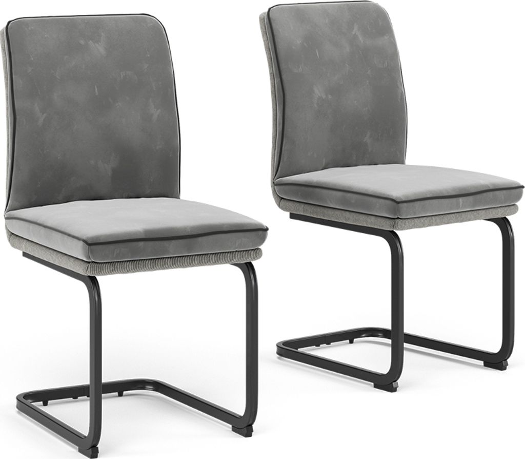 Freischwinger Vicco Eleganza Hellgrau 2er Set, Model 53208