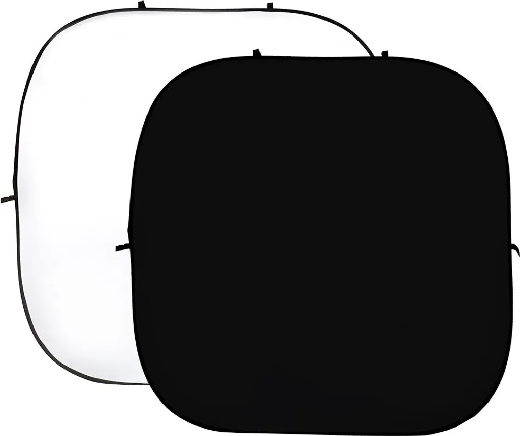 Évitez les plis avec le fond StudioKing 240x240 cm Noir/Blanc tendu