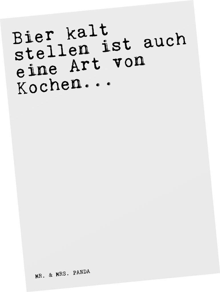 Mr. & Mrs. Panda Postkarte Bier kalt stellen ist... - Weiß - Geschenk, Papa, Grußkarte, Ansichtskarten, Männer, Ansichtskarte, Familie, Partner,...