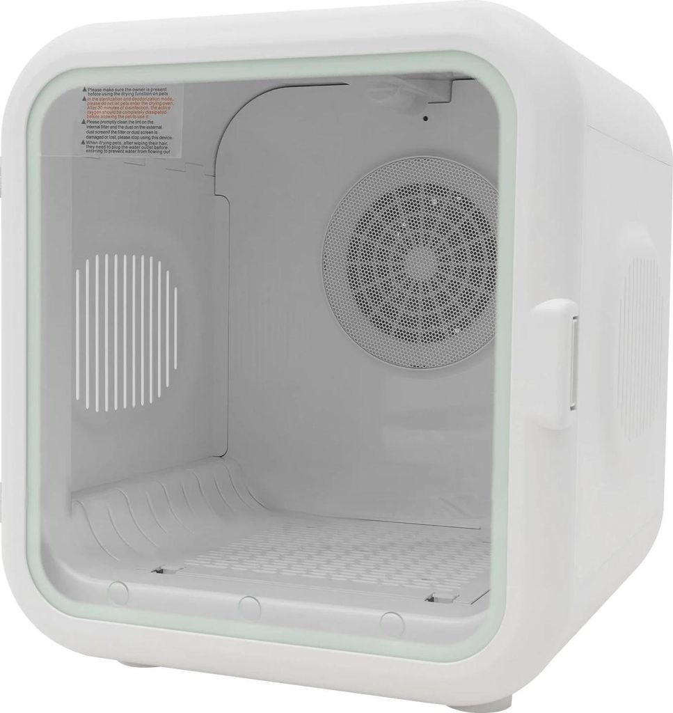 Haustier-Trockenbox - Automatisch 62 l - Intelligente Temperatursteuerung - EU-Stecker - Unter 1000 W - Eine Stufe - Für Hunde & Katzen - Weiß