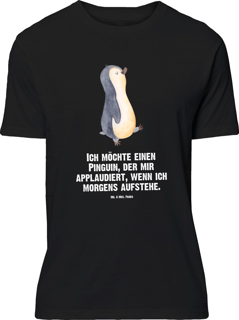Mr. & Mrs. Panda T-Shirt Pinguin marschieren - Schwarz - Produktbild 