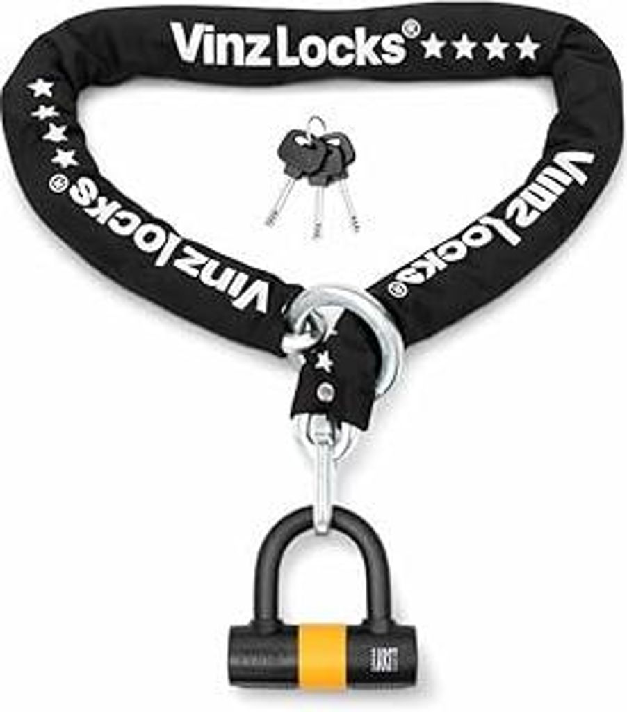 VINZ Trivor Kettenschloss ø11mm | ART 4 Zertifikat | Motorradschloss Kette Mopedschloss | sicheres Motorrad schloss Roller & E-scooter & Panzersch...