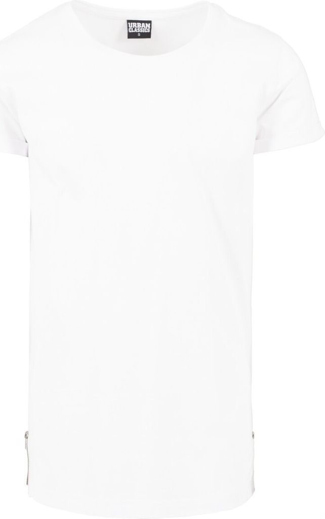 Urban Classics - ZIPPED SHAPED Long Tee weiß - S