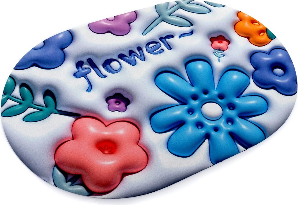 FEBE Badematte 3D Anime Blumen Badezimmermatte Badvorleger Badezimmerteppich 58x38 cm Bathroom Mat