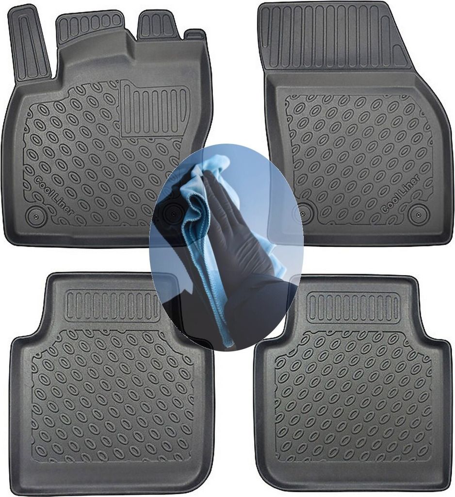 Z510094 TPE-Gummifußmatten kompatibel mit VW Tiguan Allspace Steilheck Geländewagen SUV 5-türer 2017- 7Sitze (1. + 2. Sitzreihe)