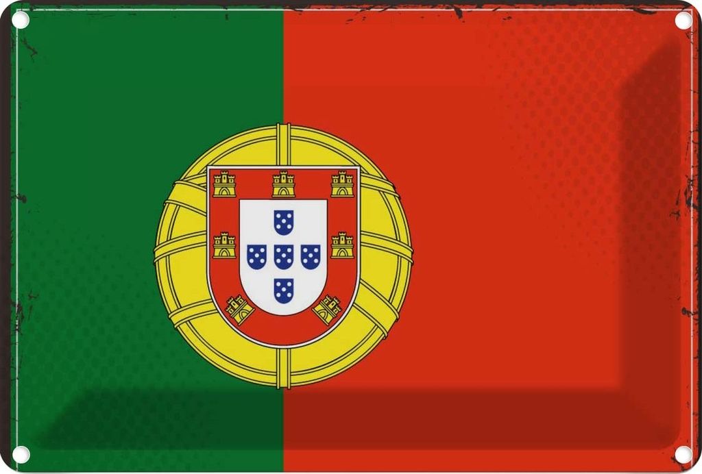 vianmo Blechschild 20x30 cm Portugals Portugal Flagge Straße Stadt Fahne Wappen