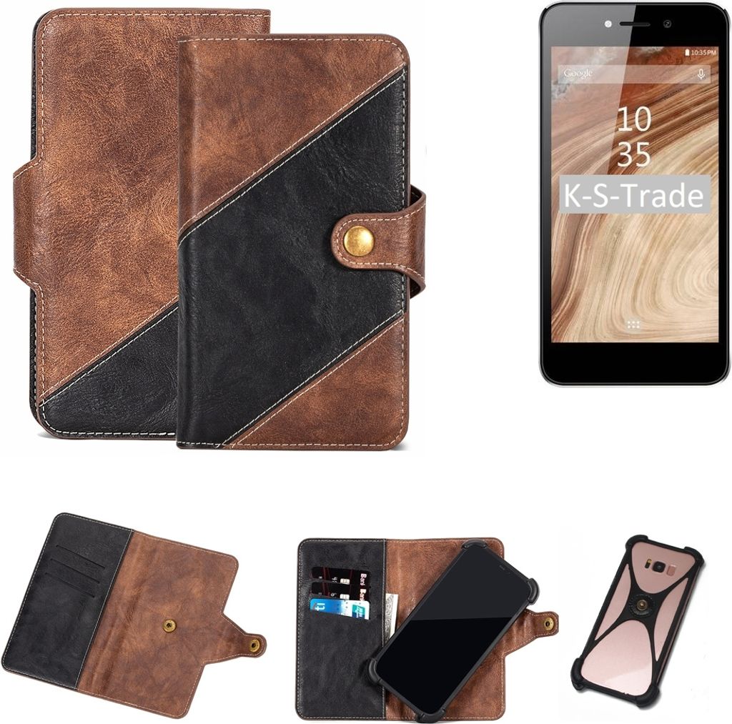 K-S-Trade Handy Hülle Schutz Hülle Schutzhülle Bookstyle Case kompatibel mit Blaupunkt SL 04 Handy Cover Hülle Schutztasche 1x