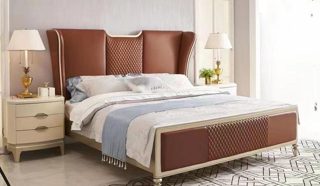 Luxus Schlafzimmer Möbel 2x Nachttische Moderne Beistelltische Beige 2tlg Hotel