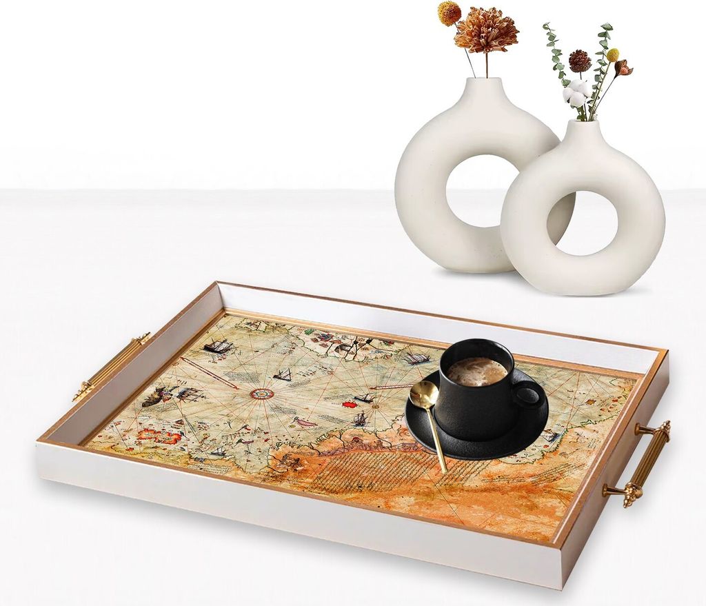 Evila Originals, TPB9903, Tablett, Mehrfarbig, 100 % GLAS, 50 x 29 x 3,5 cm
