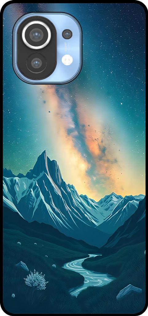 Smartphonica Telefon Fall geeignet für Xiaomi Mi 11 mit Sternenhimmel Impressum - TPU Backcover Fall mit Raum und Milkyway Design