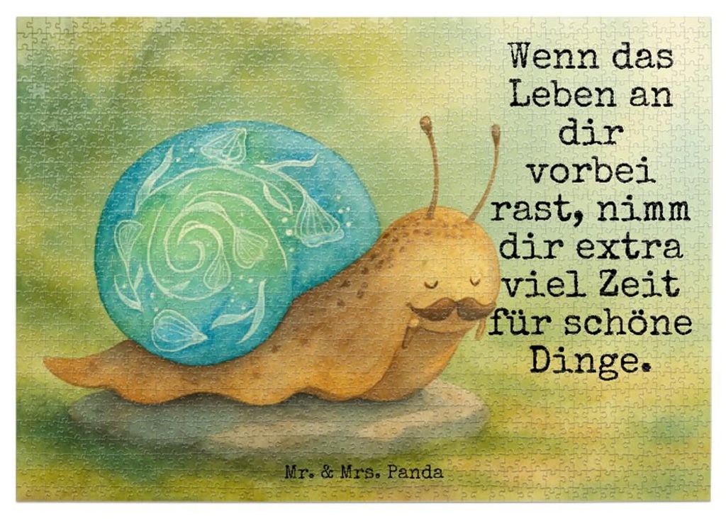 Mr. & Mrs. Panda Puzzle Schnecke Sir Design 1500 Teile - Weiß - Geschenk, Lebenszeit, Lustige Sprüche, Weisheit, Legespiel, Motivation, 300, 1000...