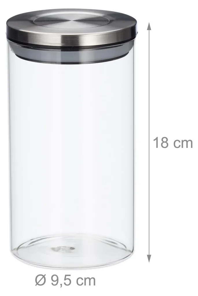 Boîtes de Conservation en Verre 1L Relaxdays pour Aliments Secs - 6 Pièces - 4