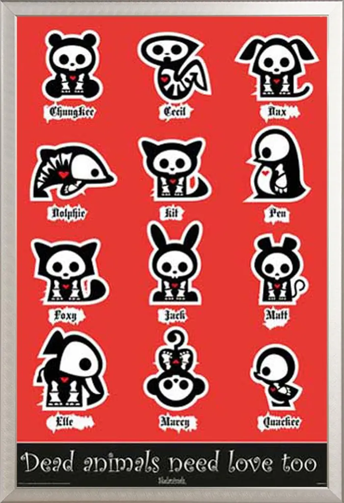 Poster Skelanimals Encadré : Cadre Shinsuke Alu Argent Vitre Sécurisée