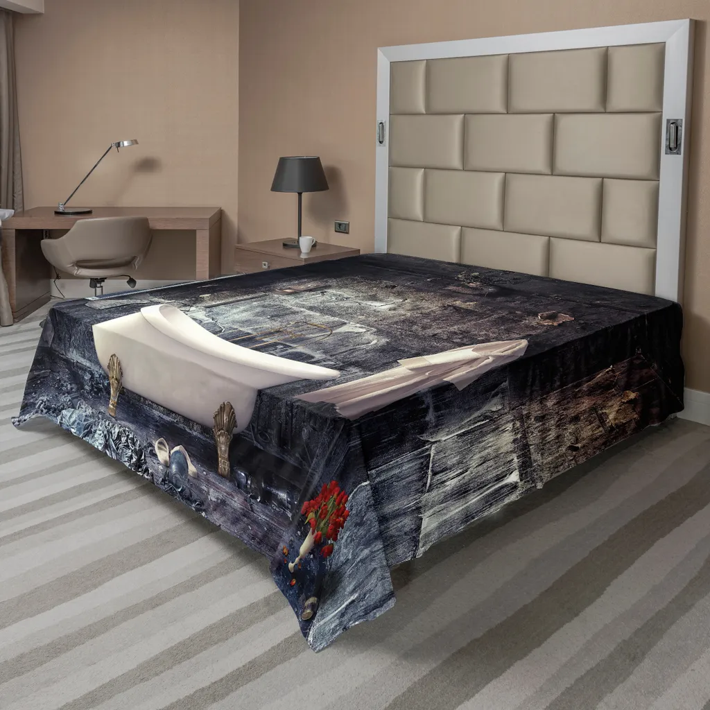 Drap Plat pour Lit Décoratif Thème Antique et Fleurs, Douceur Garantie 1p