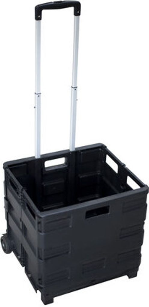 1x Klappbarer Einkaufstrolley large mit Leichtlaufrädern bis 35 kg schwarz