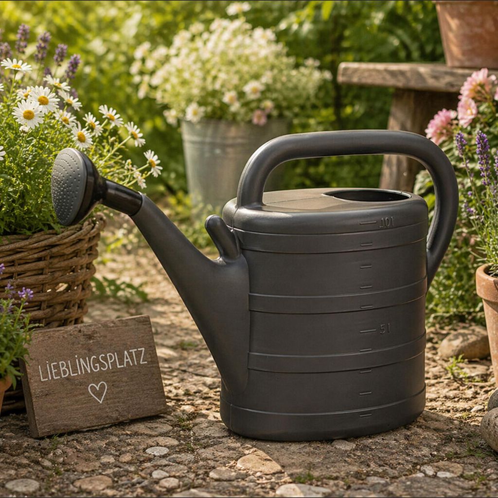 Gießkanne Wasserkanne Kunststoffkanne Kanne Kunststoff Anthrazit 10L