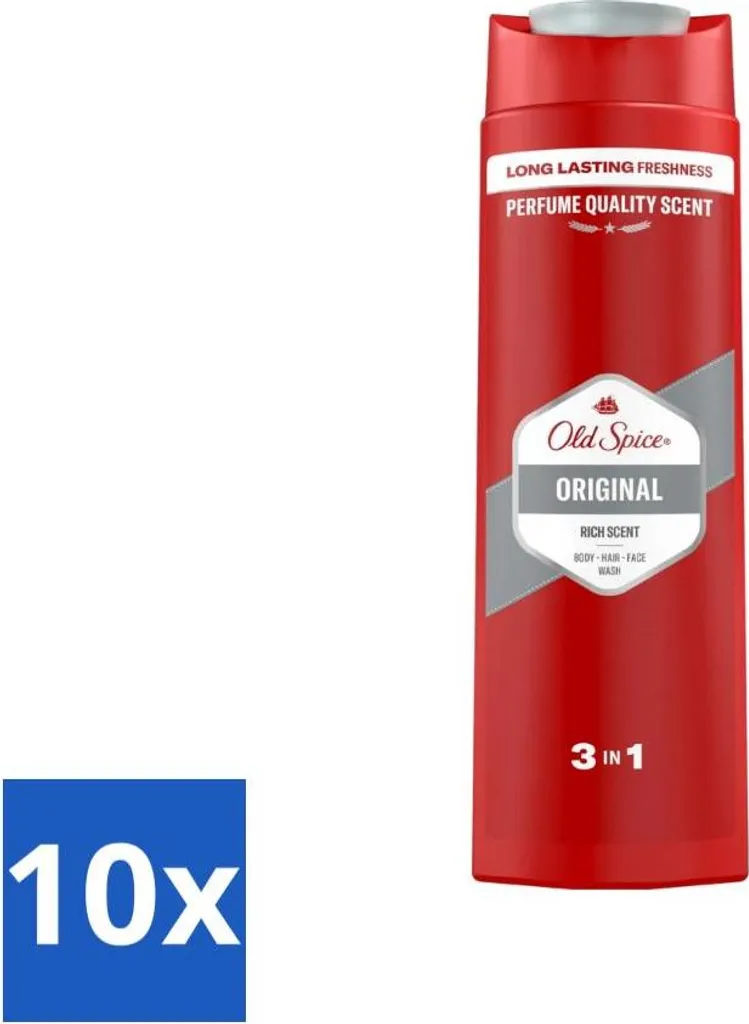 Stock 10 Pezzi Old Spice Original 3 in 1 - Doccia Gel Uomo 400ml