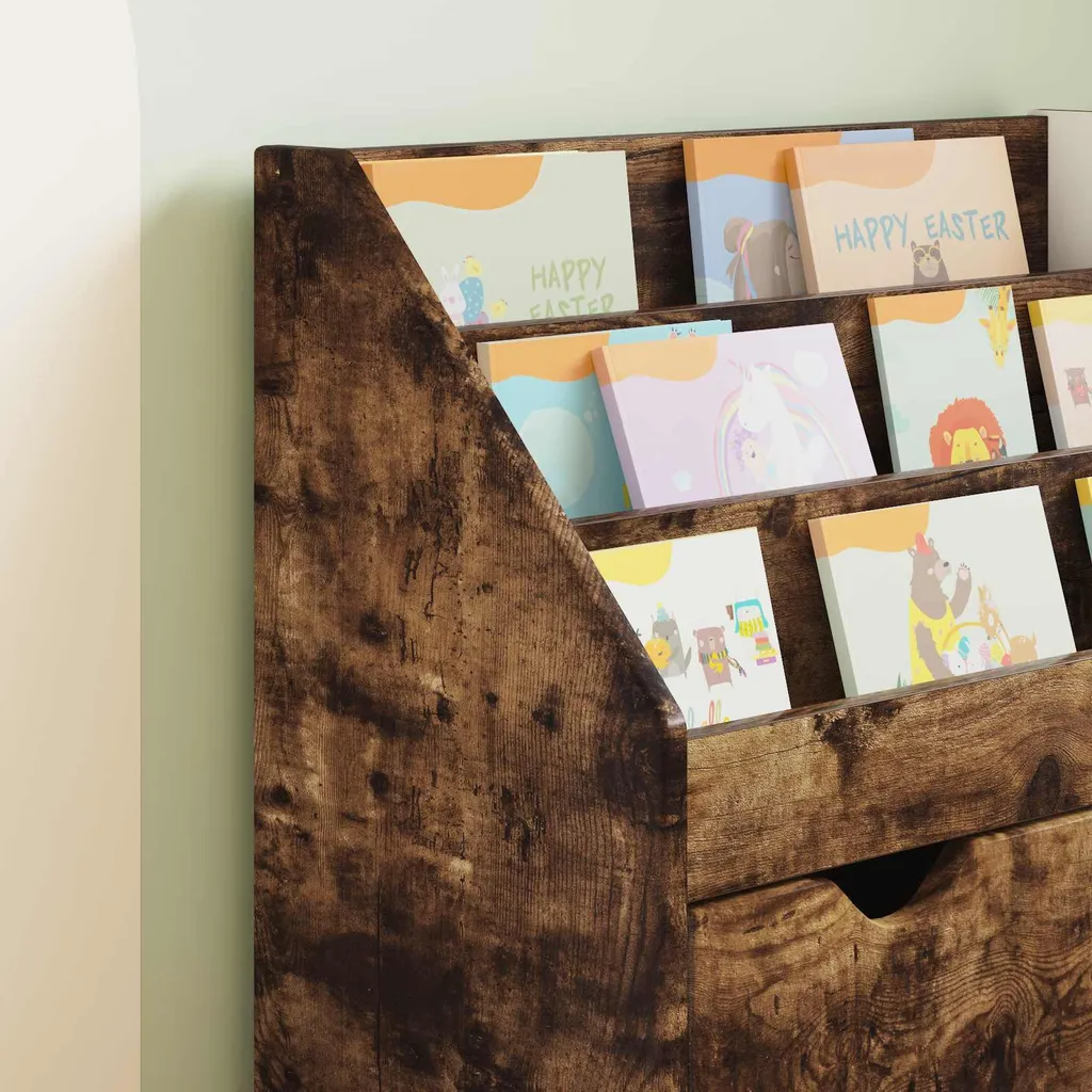 SYFAX™ Libreria per Bambini Rovere Fumé 60cm con Cassetto | Design Moderno - 5