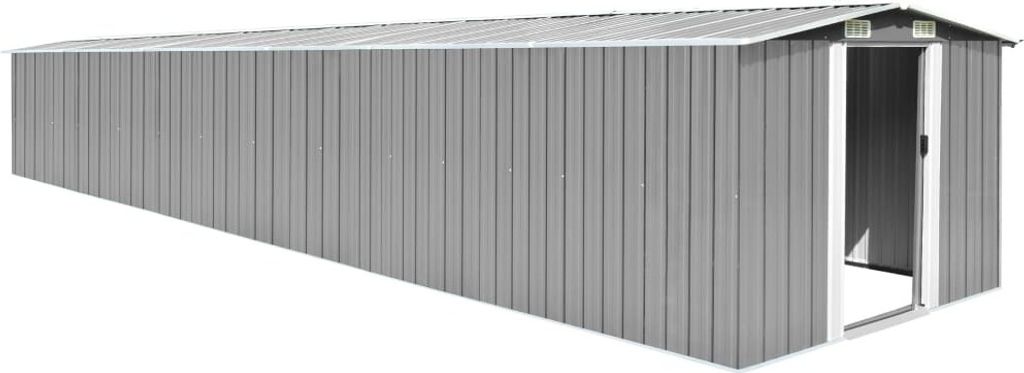 Gerätehaus Grau 257x779x181 cm Verzinkter Stahl , Produktbild 