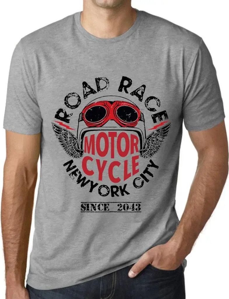 Herren Grafik T-Shirt Motorrad-Straßenrennen seit 2043 – Motorcycle Road Race Since 2043 – Öko-Verantwortlich Vintage Jahrgang Kurzarm Lustig...