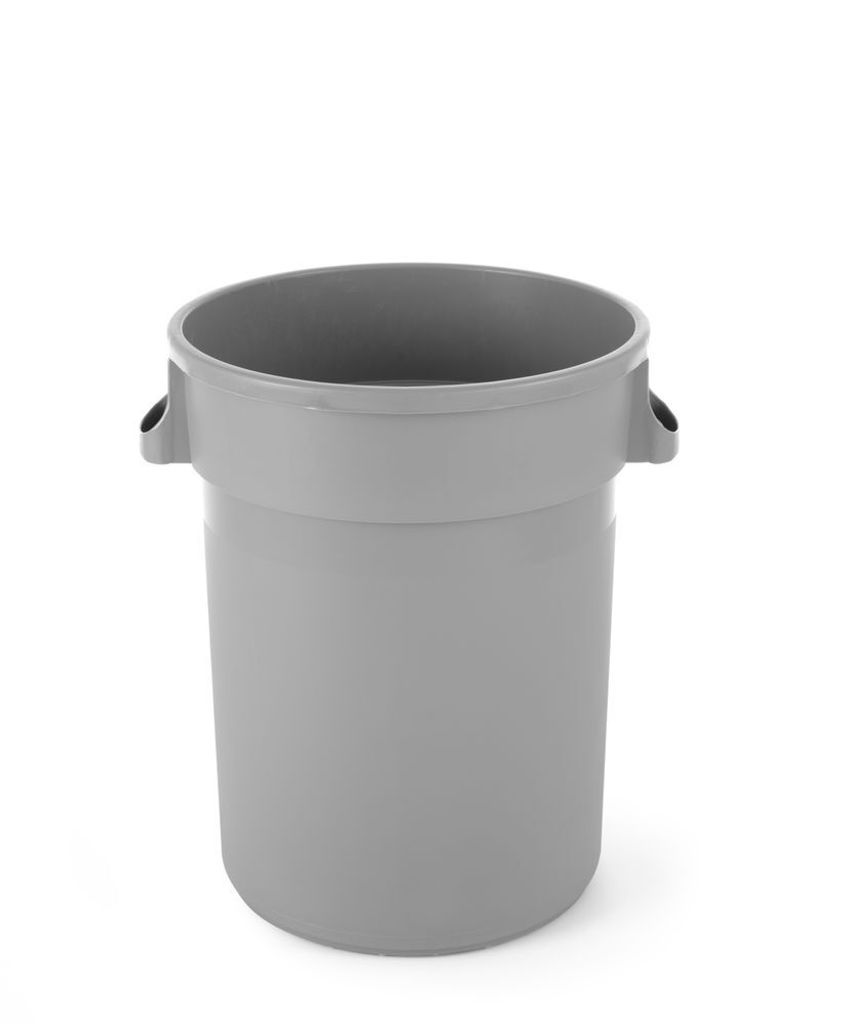 AmerBox Abfalleimer rund 120L – stabiler Kunststoff-Mülleimer aus Polypropylen (PP), Ø550xH690 mm, grau