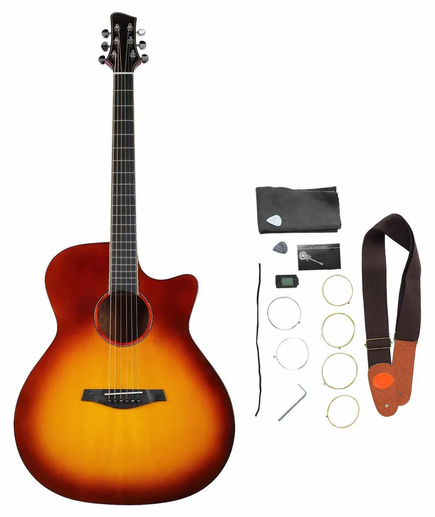 Guitare folk acoustique débutant 41 pouces, pack pour apprendre la musique