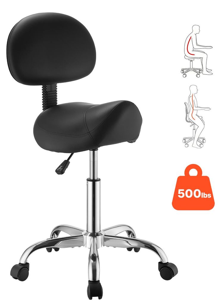 VEVOR Sattelhocker 226,8 kg, Rollhocker Höhenverstellbar, Produktbild 
