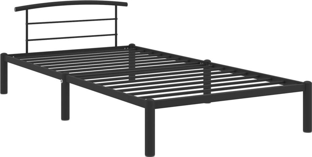 vidaXL Bettgestell Schwarz Metall 90x200 cm