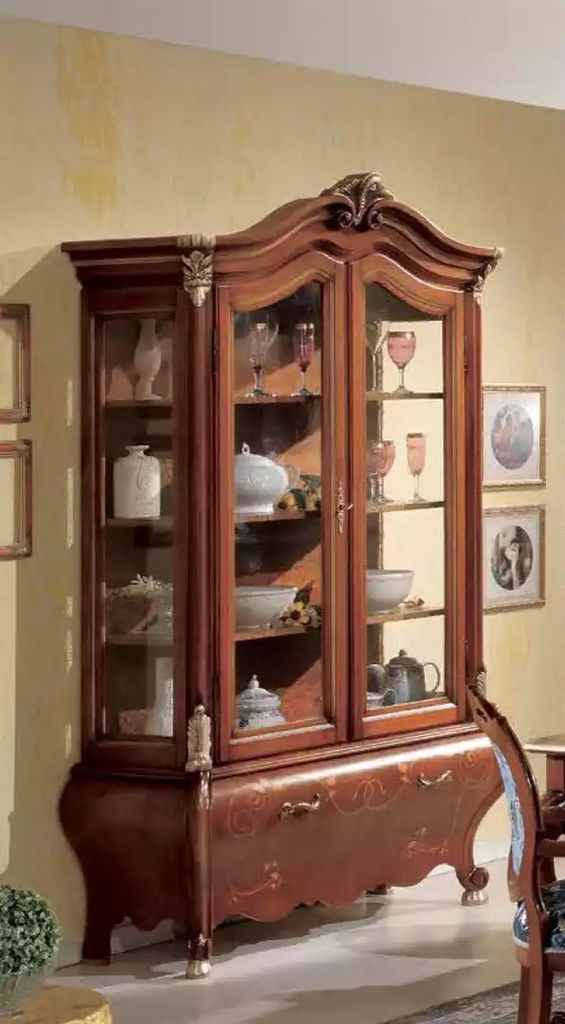 Großes Esszimmer Set Luxus Möbel Esstisch 4x Stühle Kommode Spiegel 8tlg